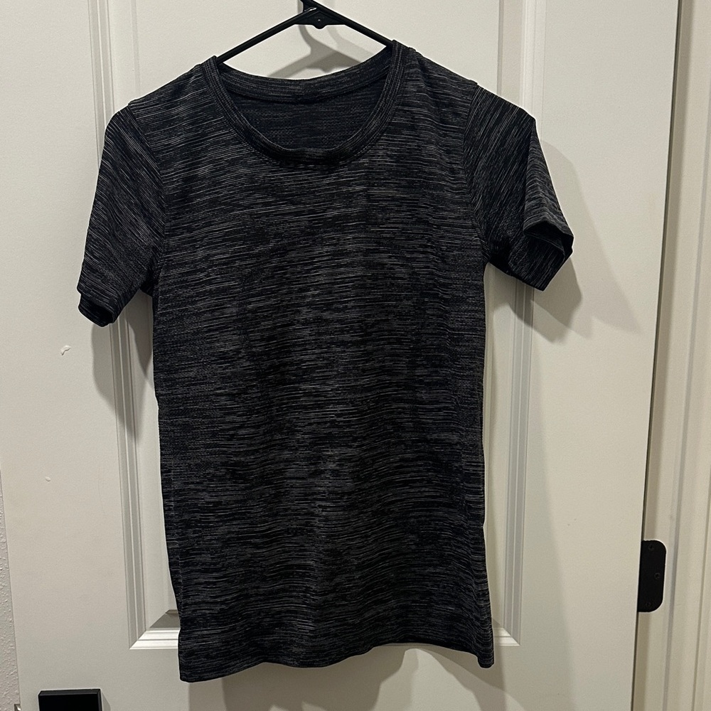 lululemon athletica Black Heather Short Sleeve Tech Tee